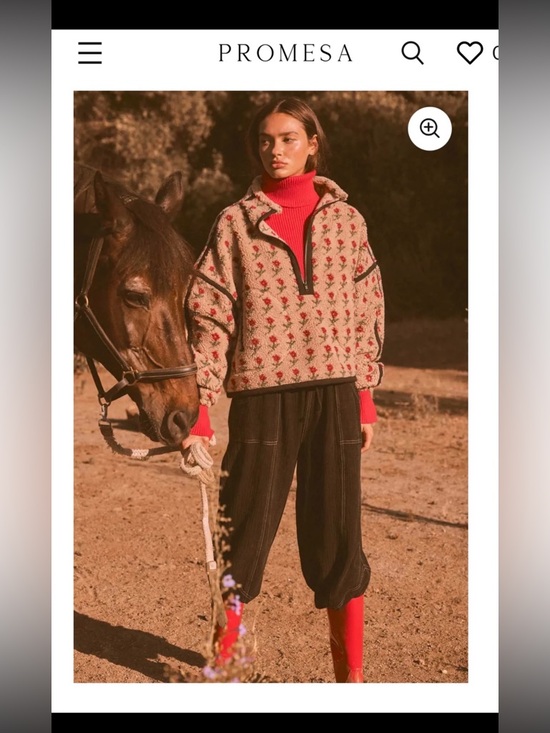 Promesa Jackets & Blazers - Cozy Teddy Plush Fleece, Oversized, PROMESA, Floral, Half-Zip Pullover, Fall S